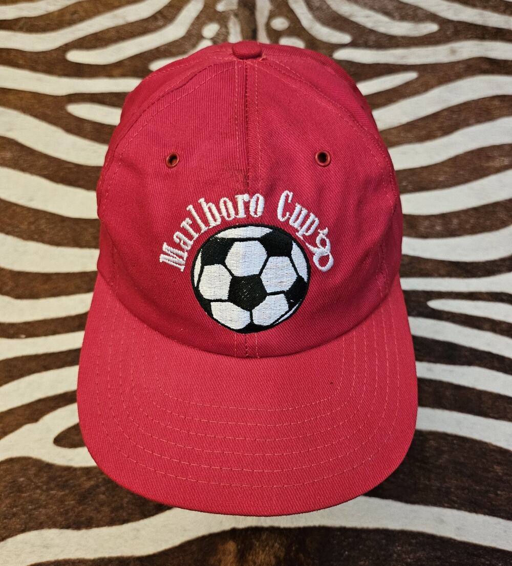 Insanely Rare Vintage 1990 Marlboro World Cup Soccer Miami Snapback Hat Red